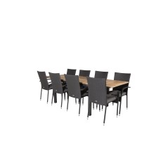 Panama Table 160/240 - Black/Teak, Anna Chair - Black_8