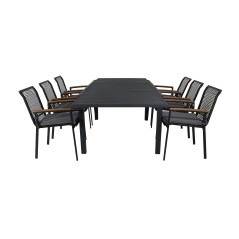 Marbella Table 160/240 - Black/Black, Dallas Dining Chair_6