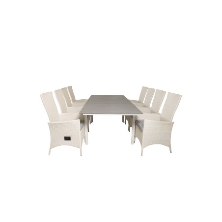Levels Table 160/240 - White/GreyPadova Chair (Recliner) - White/Grey_8