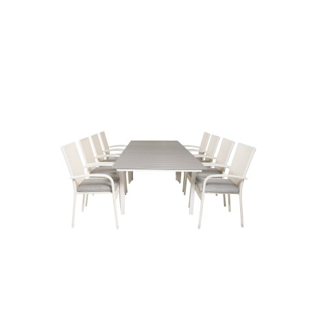 Levels Table 160/240 - White/GreyAnna Chair - White_8