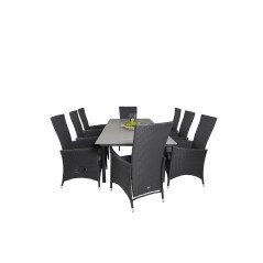 Levels Table 160/240 - Black/Grey, Padova Chair (Recliner) - Black/Grey_8