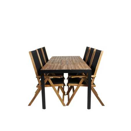 Bois Dining Table 205*90cm - Black Legs / Acacia, Little John taitettava Pääartikkeli: Acacia_6