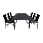 Marbella-pöytä 160/240 - Black/Black, Julian Dining Chair - Black Steel / Black Rope