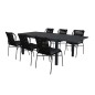 Marbella-pöytä 160/240 - Black/Black, Julian Dining Chair - Black Steel / Black Rope