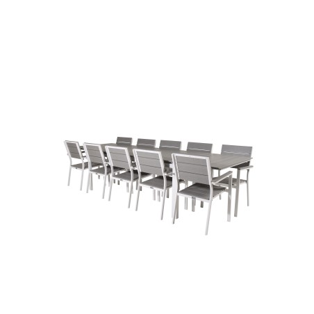 Nivå Tabell 229/310 - Vit / Grålevels stol (stapelbar) - vit Aluminium / grå aintwood_10
