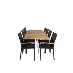 Panama Table 160/240 - Black/Teak, Texas Chair - Black/Teak_8