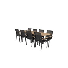 Panama Table 160/240 - Black/Teak, Texas Chair - Black/Teak_8