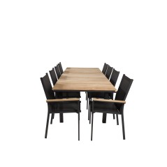 Mexico Table 160/240*90 - Black/Teak, Texas Chair - Black/Teak_8