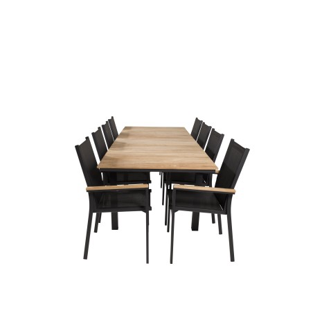 Mexico Table 160/240*90 - Black/Teak, Texas Chair - Black/Teak_8