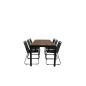 Bois Dining Table 205*90cm Black Legs / Acacia, Lindos Stacking Chair - Black Alu / Black Rope