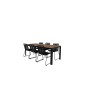 Bois Dining Table 205*90cm Black Legs / Acacia, Lindos Stacking Chair - Black Alu / Black Rope