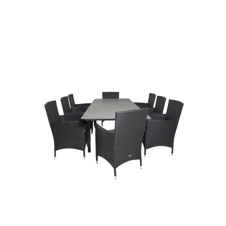 Levels Table 160/240 - Black/Grey, Malin Armchair - Black/Grey_8