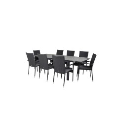 Levels Table 160/240 - Black/Grey, Anna Chair - Black_8