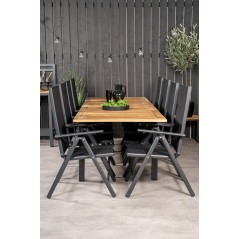 Panama Table 160/240 - Black/Teak, Break 5:pos Chair - Black/Black_8