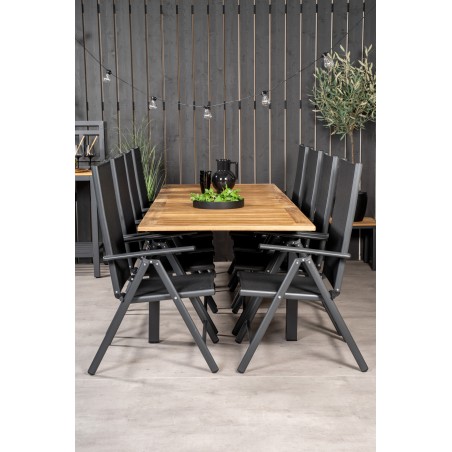 Panama Table 160/240 - Black/Teak, Break 5:pos Chair - Black/Black_8