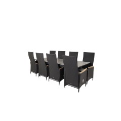 Levels Table 160/240 - Black/Grey, Padova Chair (Recliner) - Black/Teak_8