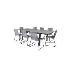 Levels Table 160/240 - Black/Grey, Lindos Chair - Black/Grey_8