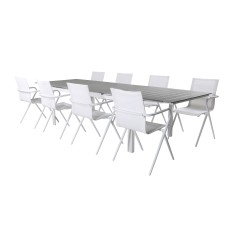 Levels Table 229/310 - White/GreyAlina Dining Chair - white Alu / White Textilene_8