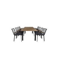 Panama - Table - 224/324*100 - svart Alu/Teak, Dallas Dining Chair_8