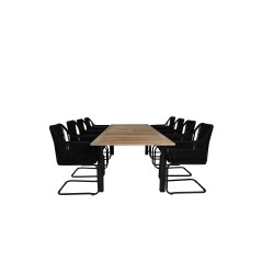 Panama - Table - 224/324*100 - svart Alu/Teak, Lindos Karmstol med svikt Svart stål / Svart rep_8