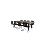 Panama - Tabell - 224/324 * 100 - Svart Aluminium / Teak, Lindos Stapelbar stol - Svart Aluminium / svart Rep_8