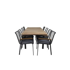 Mexico Table 160/240*90 - Black/Teak, Dallas Dining Chair_8