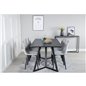 Marina Dining Table - Black top / Black Legs , Polar Diamond Dining Chair - Black Legs - Grey Velvet_6