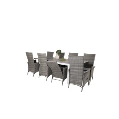 Albany Table - 160/240 - White/GreyPadova Chair (Recliner) - Grey/Grey_8