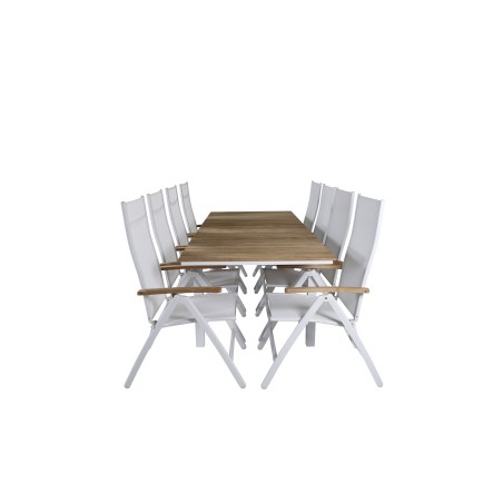 Mexico Table 180/240 - White/Teak, Panama Light 5-pos Chair White / white_8