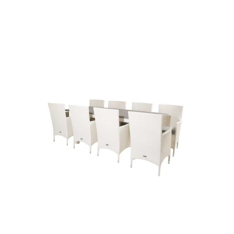 Albany Table - 160/240 - Valkoinen/GreyMalin Carmstol Dyna - White / Gray Dyna