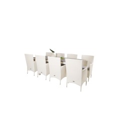 Albany Table - 160/240 - Valkoinen/GreyMalin Carmstol Dyna - White / Gray Dyna