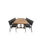 Kenya Dining Table 195/295 *110*H75 - Teak, Levels Chair Black Alu/Black Aintwood (käytetty)