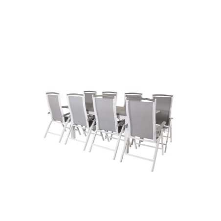 Albany Table - 160/240 - White/GreyAlbany 5:pos Chair - White/Grey_8