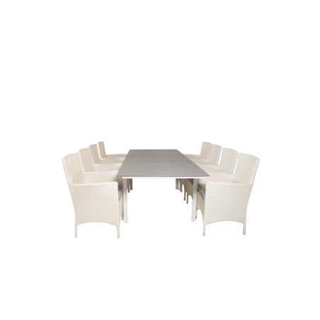 Levels Table 160/240 - White/GreyMalin Karmstol med dyna - Vit / grå dyna_8