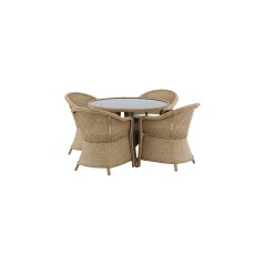 Oscar - Dining Set Nature Wicker -