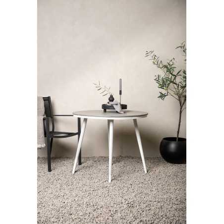 Break - Dining Table Round- White / Grey - Alu / Aintwood - 90ø