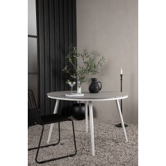 Break - Dining Table Round- White / Grey - Alu / Aintwood - 120ø