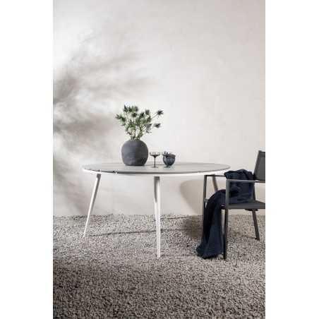 Break - Dining Table Round- White / Grey - Alu / Aintwood - 150ø