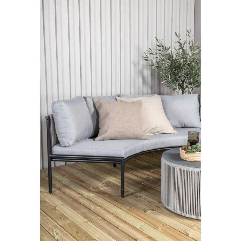 Virya - Halfmoon sofa- Sort / Grå - Reb -