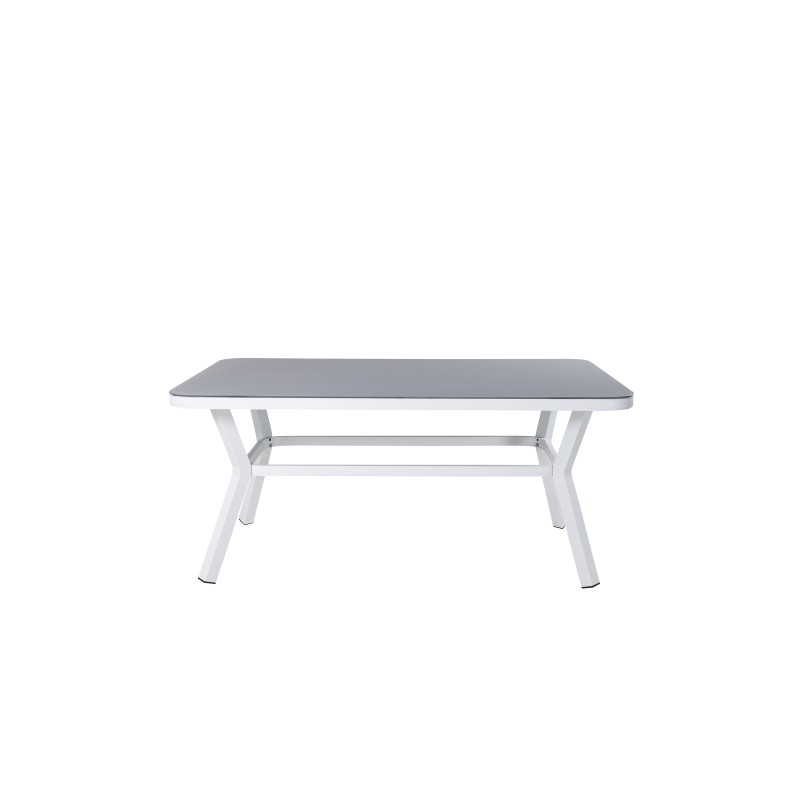 Virya ruokapöytä - valkoinen Alu / harmaa lasi - pieni pöytä