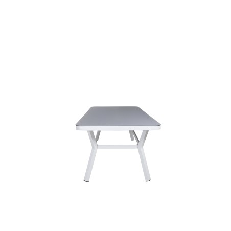 Virya mat bord - vit Aluminium / Grå Glass - big bord