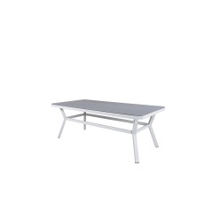Virya mat bord - vit Aluminium / Grå Glass - big bord
