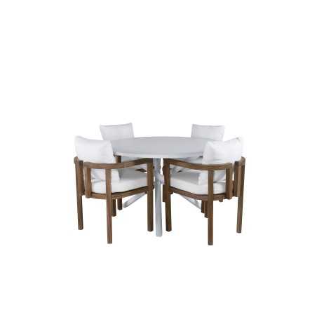 Alma Dining Table - White Alu - ø120cm