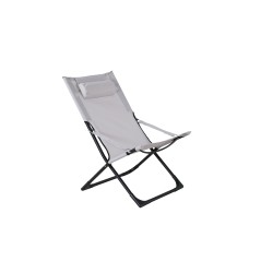 Seville Foldable relax chair - black frame/Grey cushion