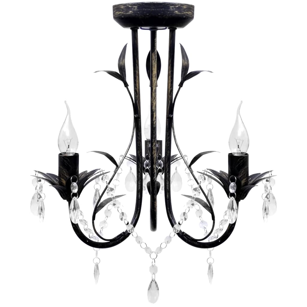 Takkrona i Art Nouveau-stil 3-armad svart