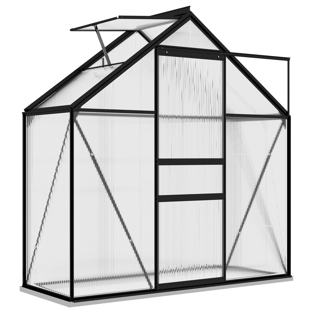 Växthus antracit aluminium 1,33 m²