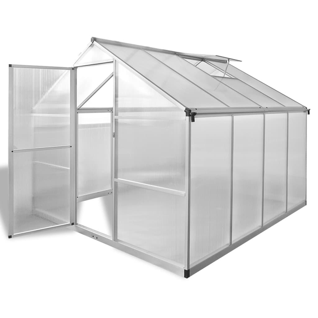 Växthus i förstärkt aluminium med basram 6,05 m²