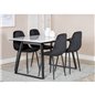 Estelle Dining Table 140*90 - White / Black, Polar Diamond Dining Chair - Black Legs - Black Velvet_4