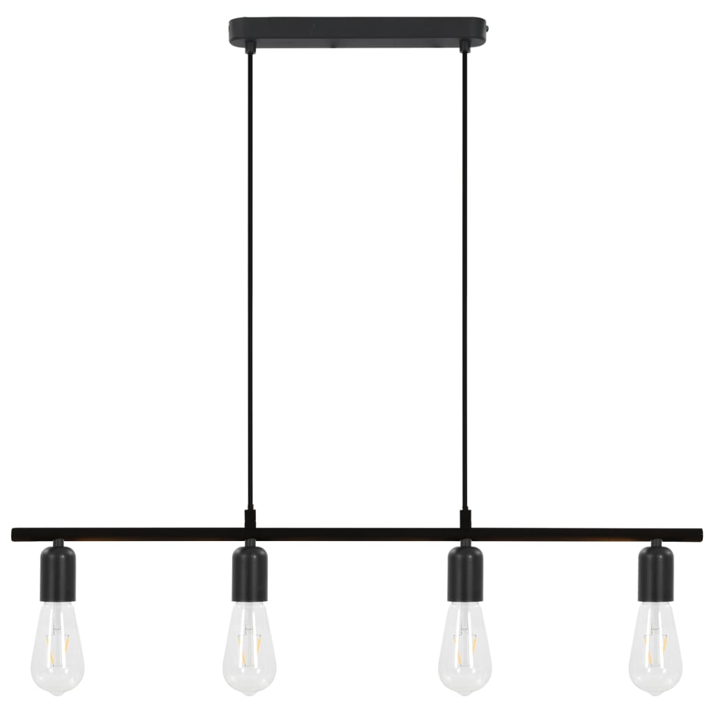 vidaXL Taklampa med glödlampor 2 W svart 80 cm E27