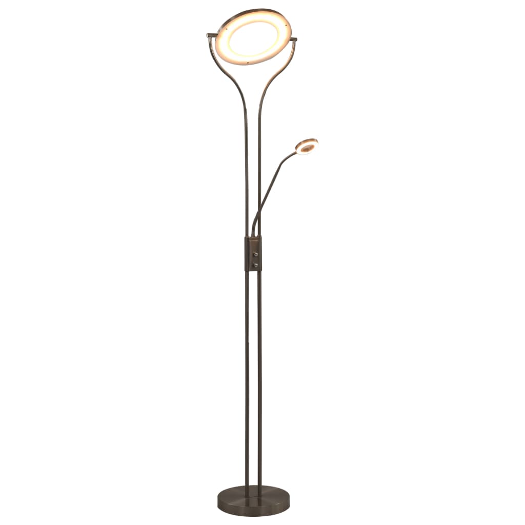 vidaXL Golvlampa 18 W silver 180 cm dimbar